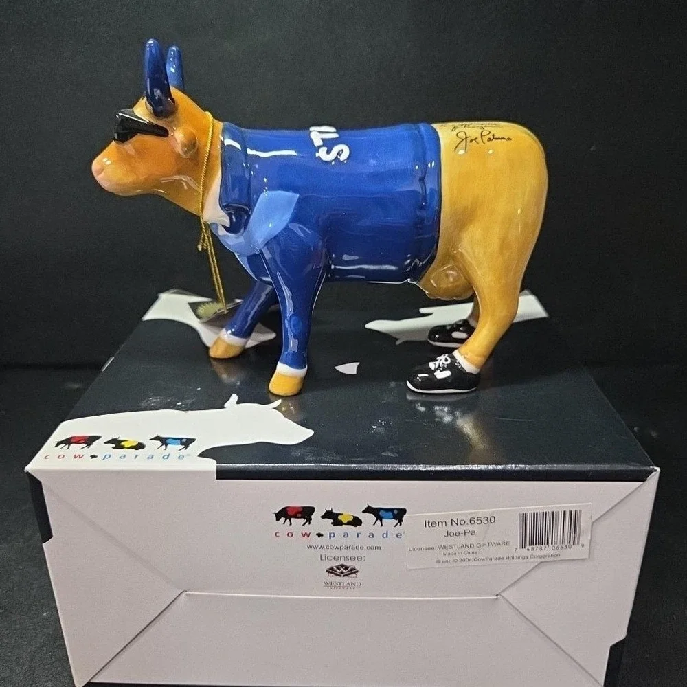 Cow Parade Joe-pa Figurine,‎ Westland Giftware, Collectible #6530, Box/Tag